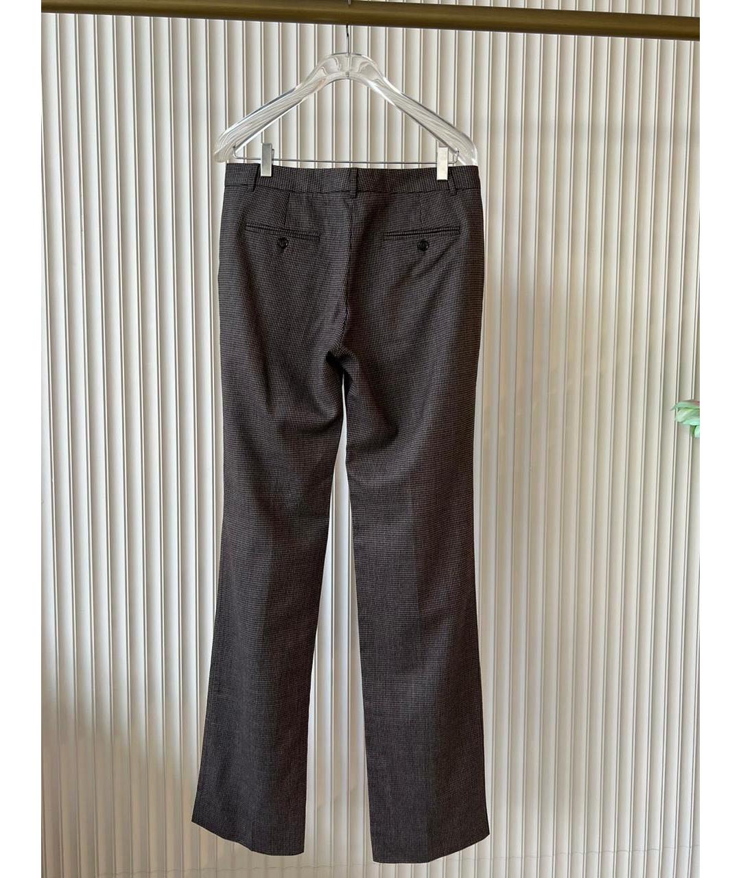 DOLCE&GABBANA Коричневые шерстяные прямые брюки, фото 2