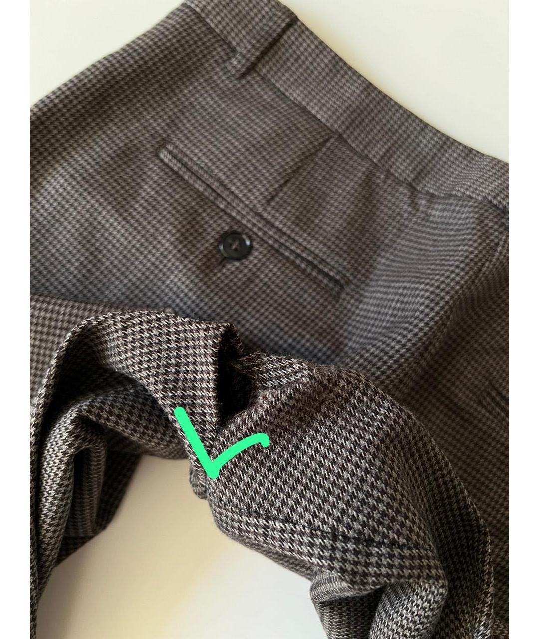 DOLCE&GABBANA Коричневые шерстяные прямые брюки, фото 5