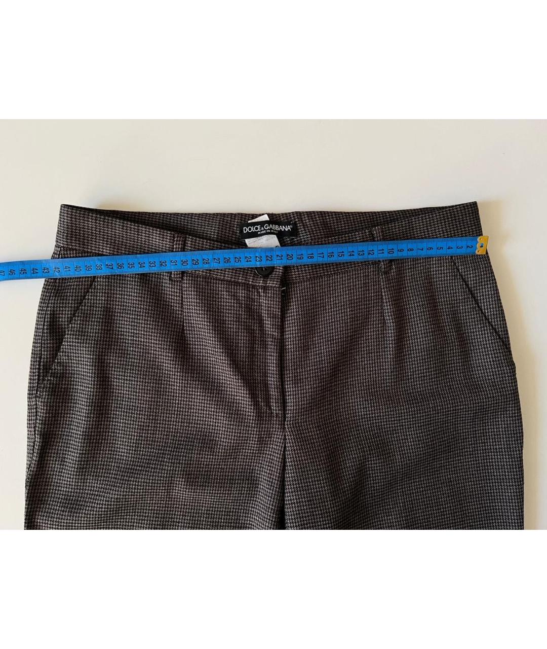 DOLCE&GABBANA Коричневые шерстяные прямые брюки, фото 7