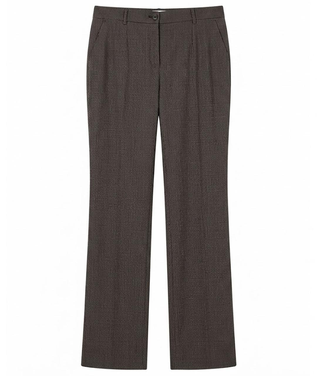 DOLCE&GABBANA Коричневые шерстяные прямые брюки, фото 1