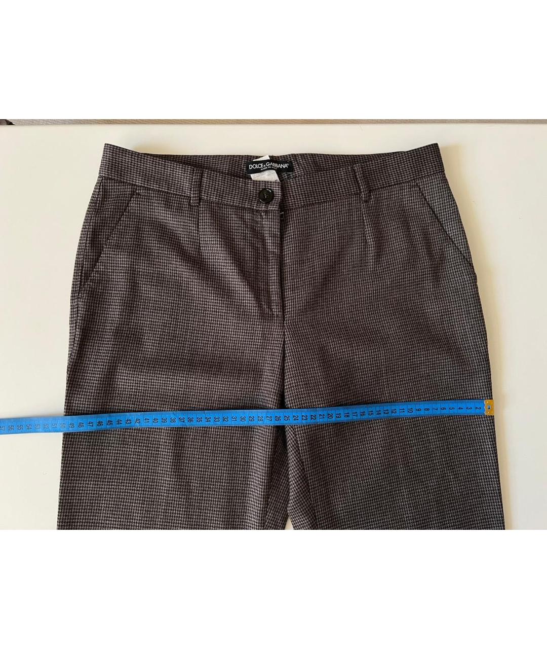 DOLCE&GABBANA Коричневые шерстяные прямые брюки, фото 8