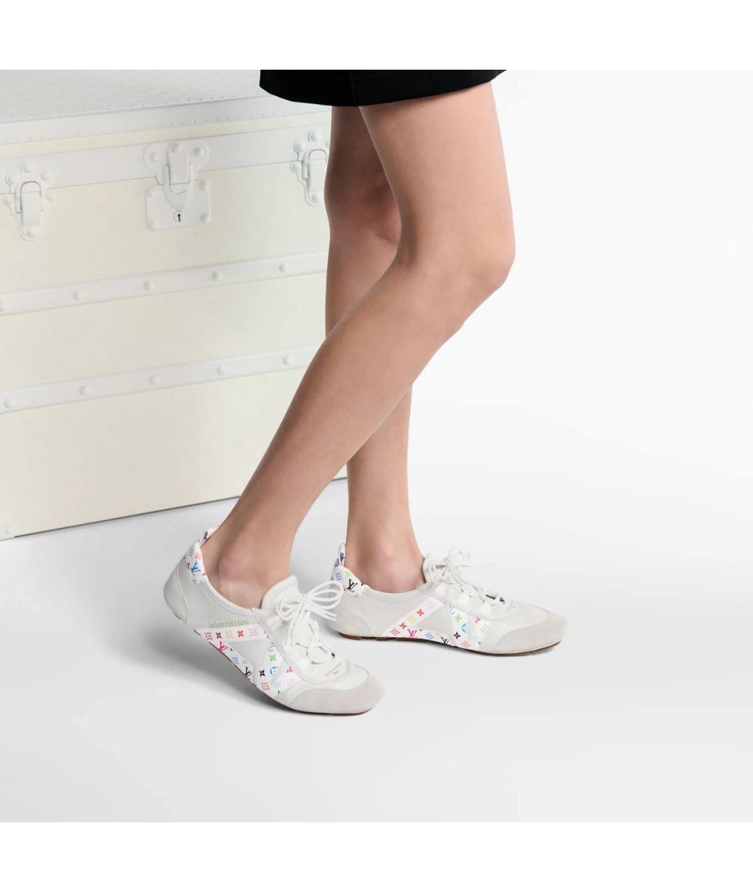 LOUIS VUITTON Белые кожаные кроссовки, фото 4