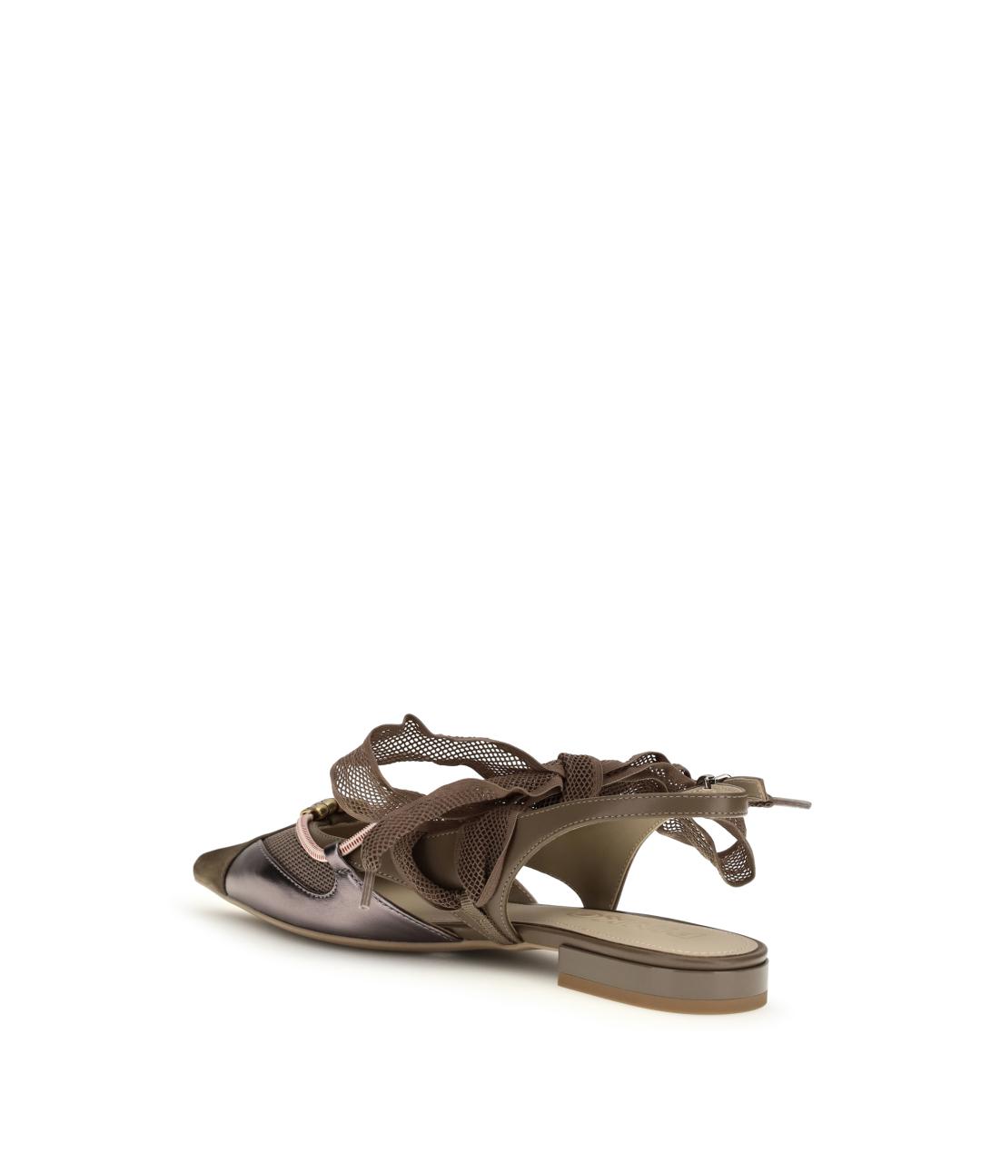 PINKO Коричневые кожаные балетки, фото 3