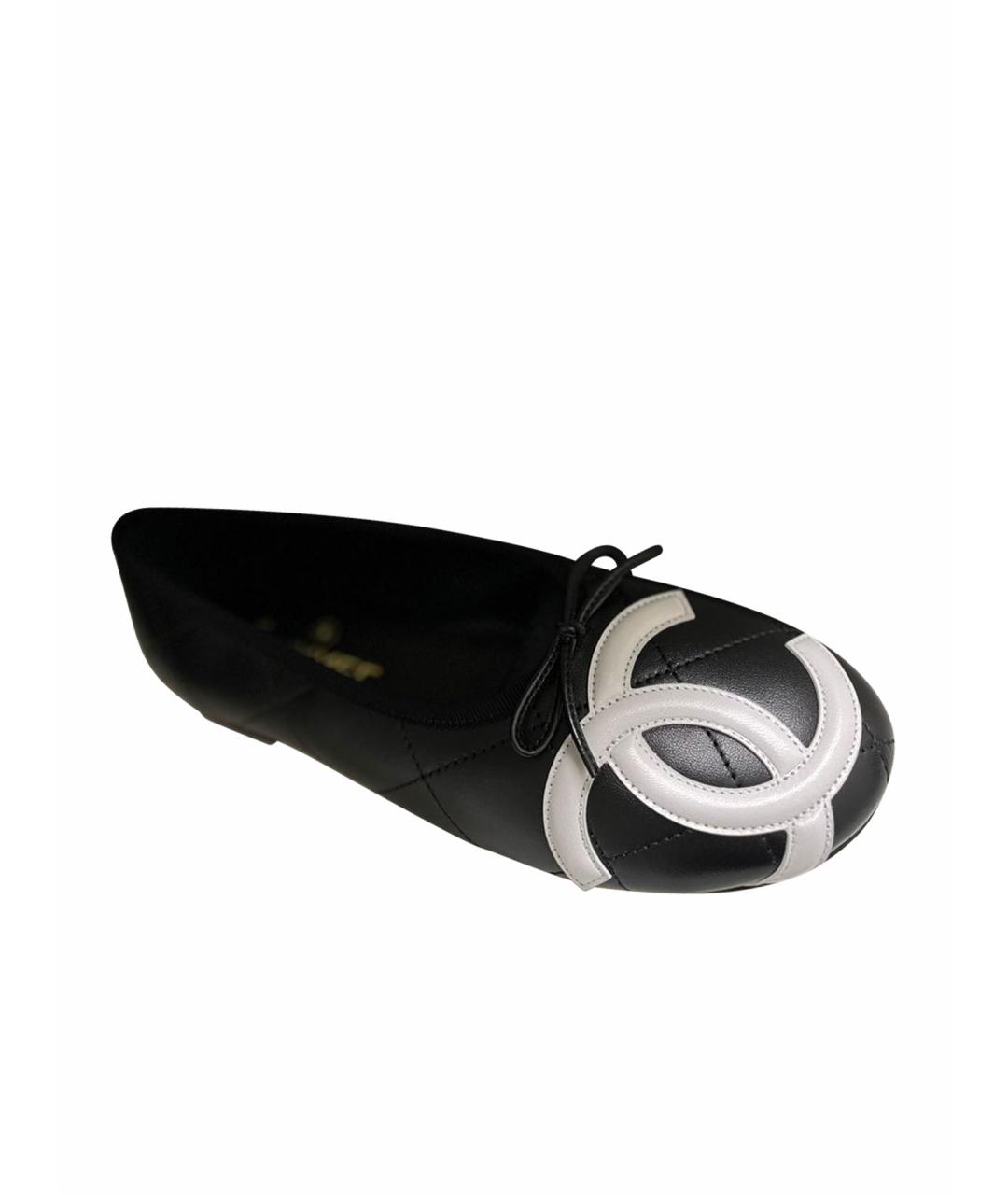 CHANEL Черные кожаные балетки, фото 1