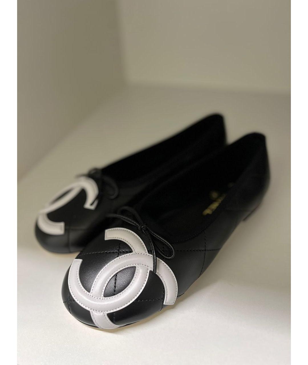 CHANEL Черные кожаные балетки, фото 5