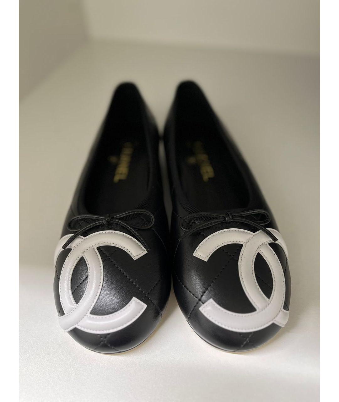 CHANEL Черные кожаные балетки, фото 4