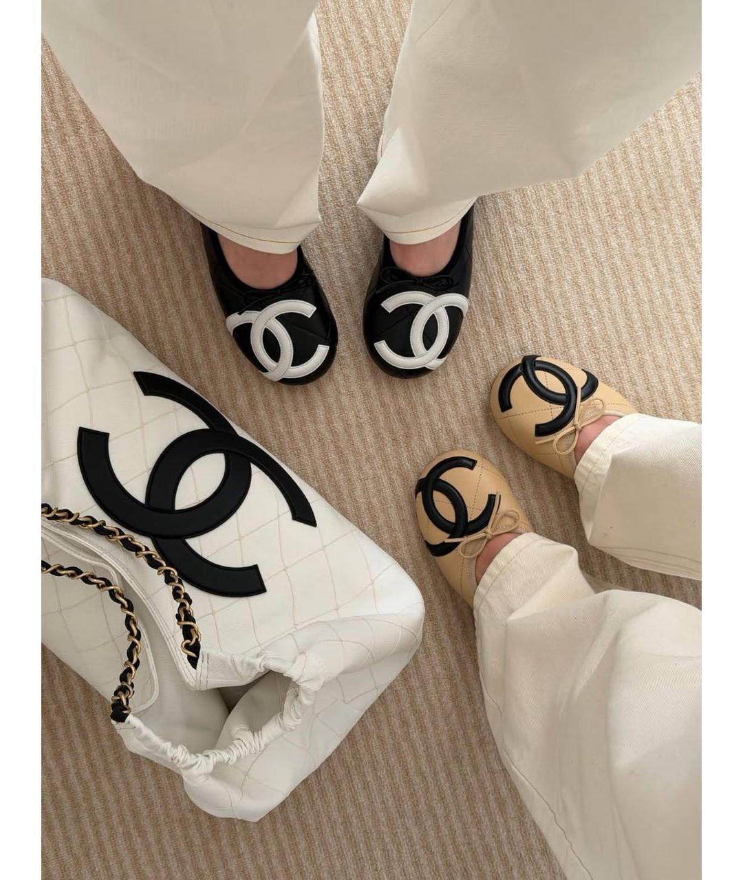 CHANEL Черные кожаные балетки, фото 2