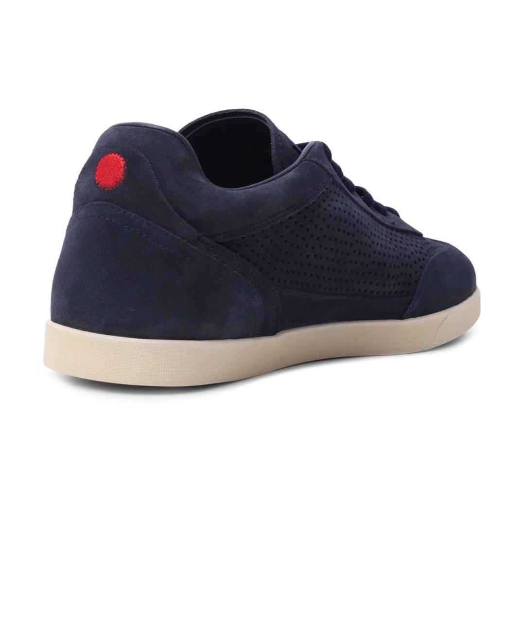 KITON Темно-синие замшевые низкие кроссовки / кеды, фото 3