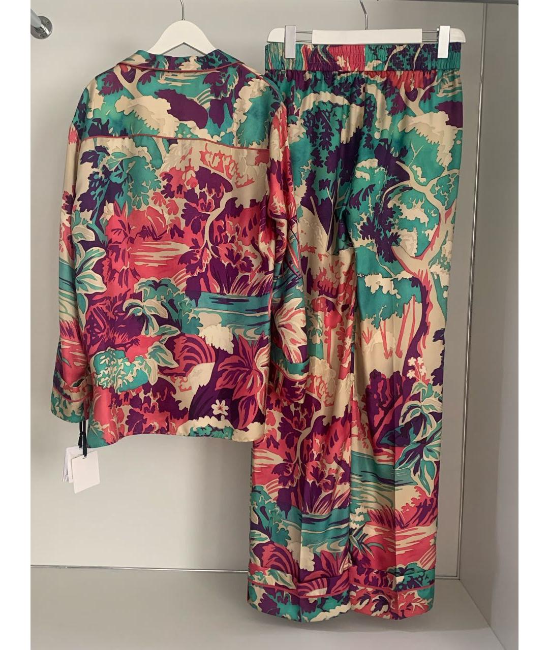 RED VALENTINO Мульти шелковый костюм с брюками, фото 5