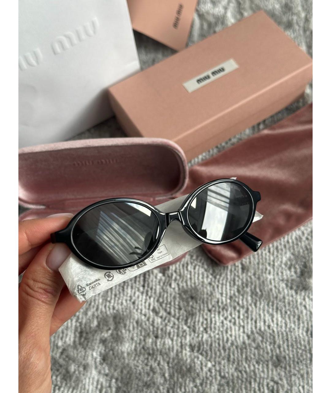 MIU MIU Черные пластиковые солнцезащитные очки, фото 5