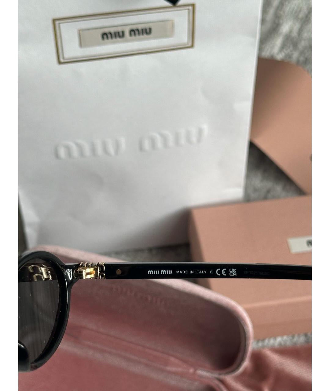 MIU MIU Черные пластиковые солнцезащитные очки, фото 6