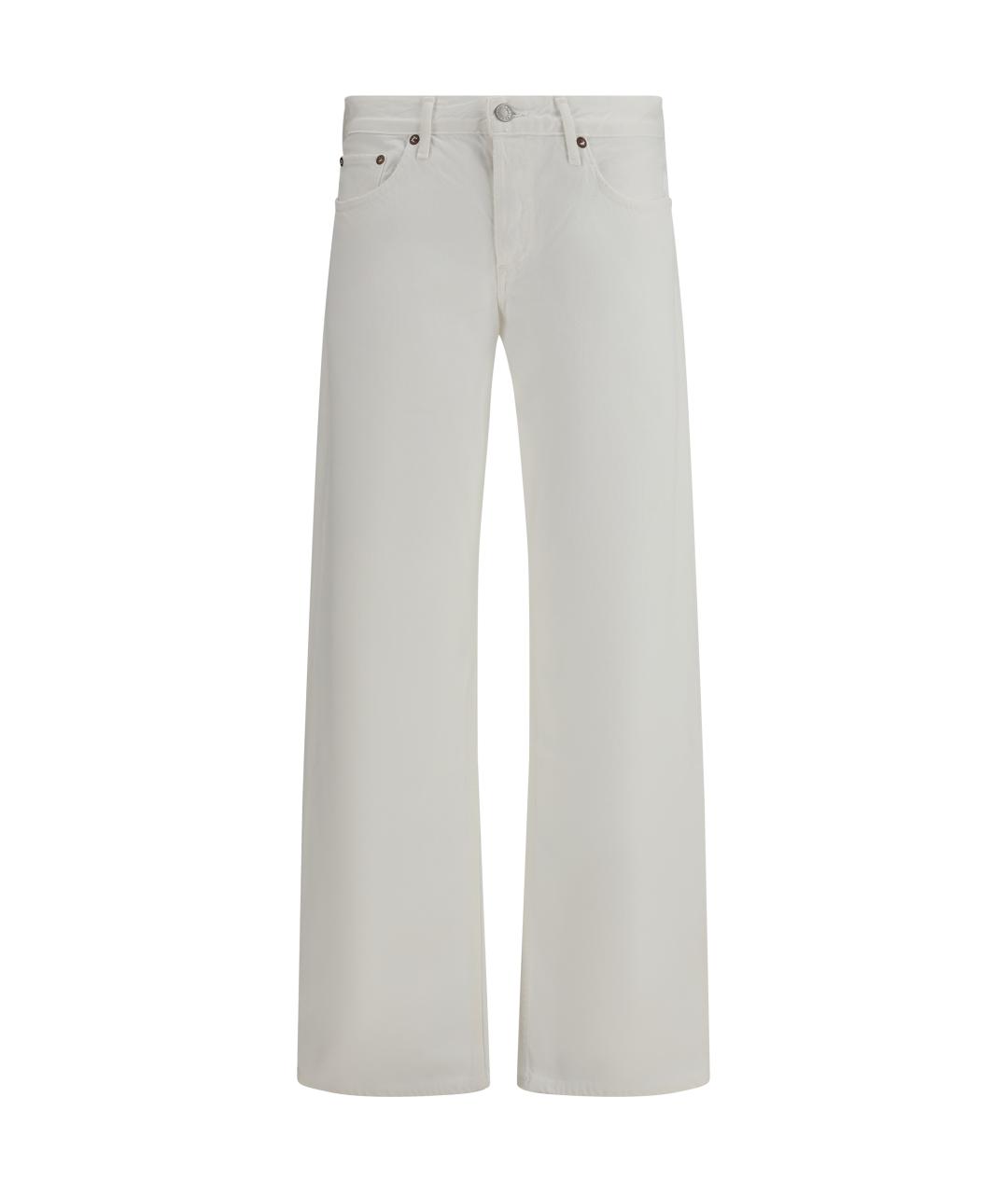 AGOLDE Белые хлопковые прямые джинсы, фото 1