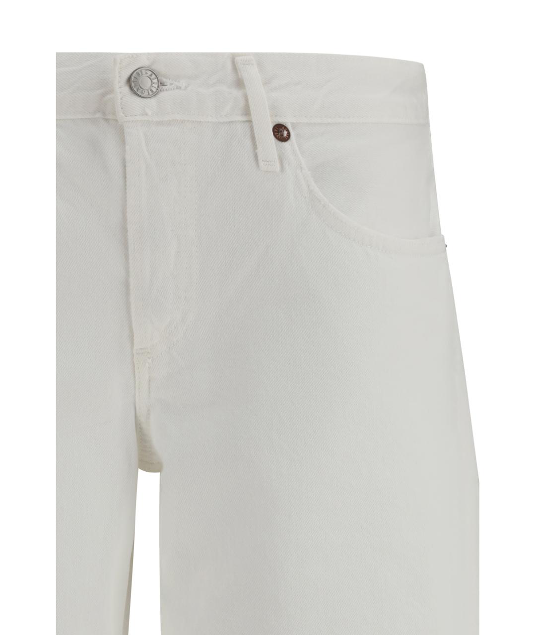 AGOLDE Белые хлопковые прямые джинсы, фото 3