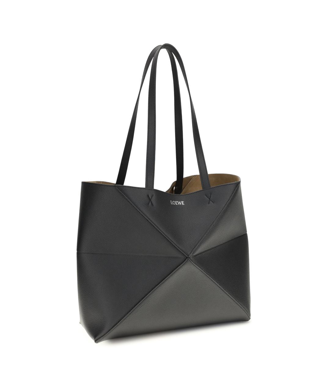 LOEWE Черная кожаная сумка тоут, фото 2