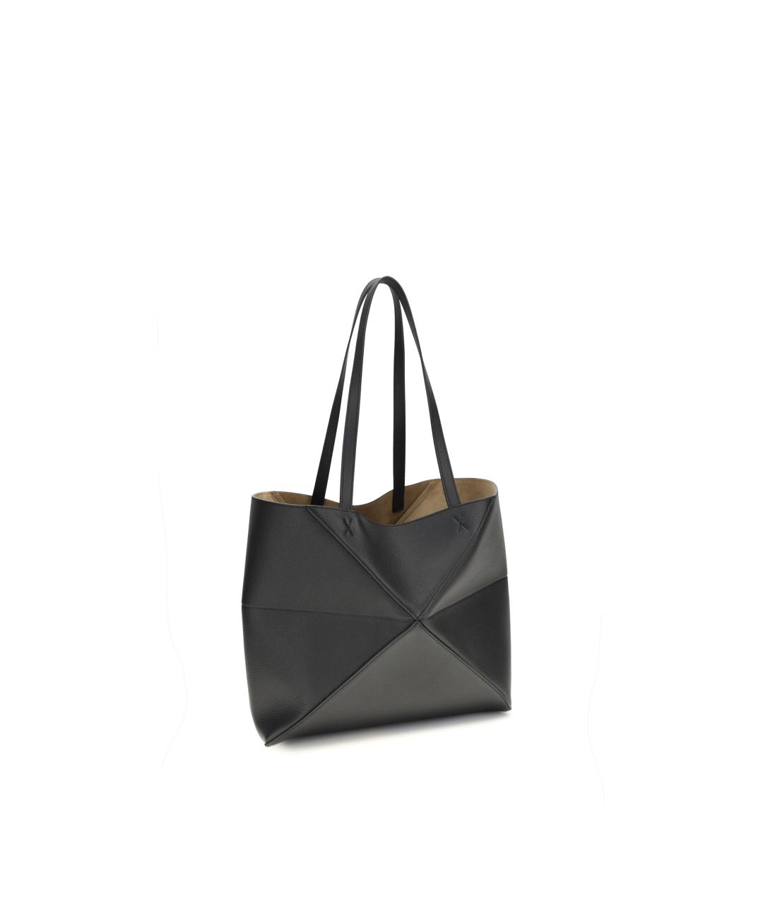 LOEWE Черная кожаная сумка тоут, фото 3