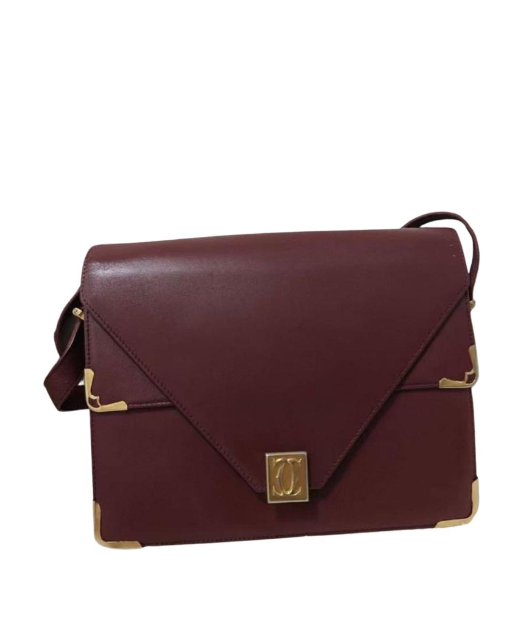 CARTIER Бордовая кожаная сумка через плечо, фото 7