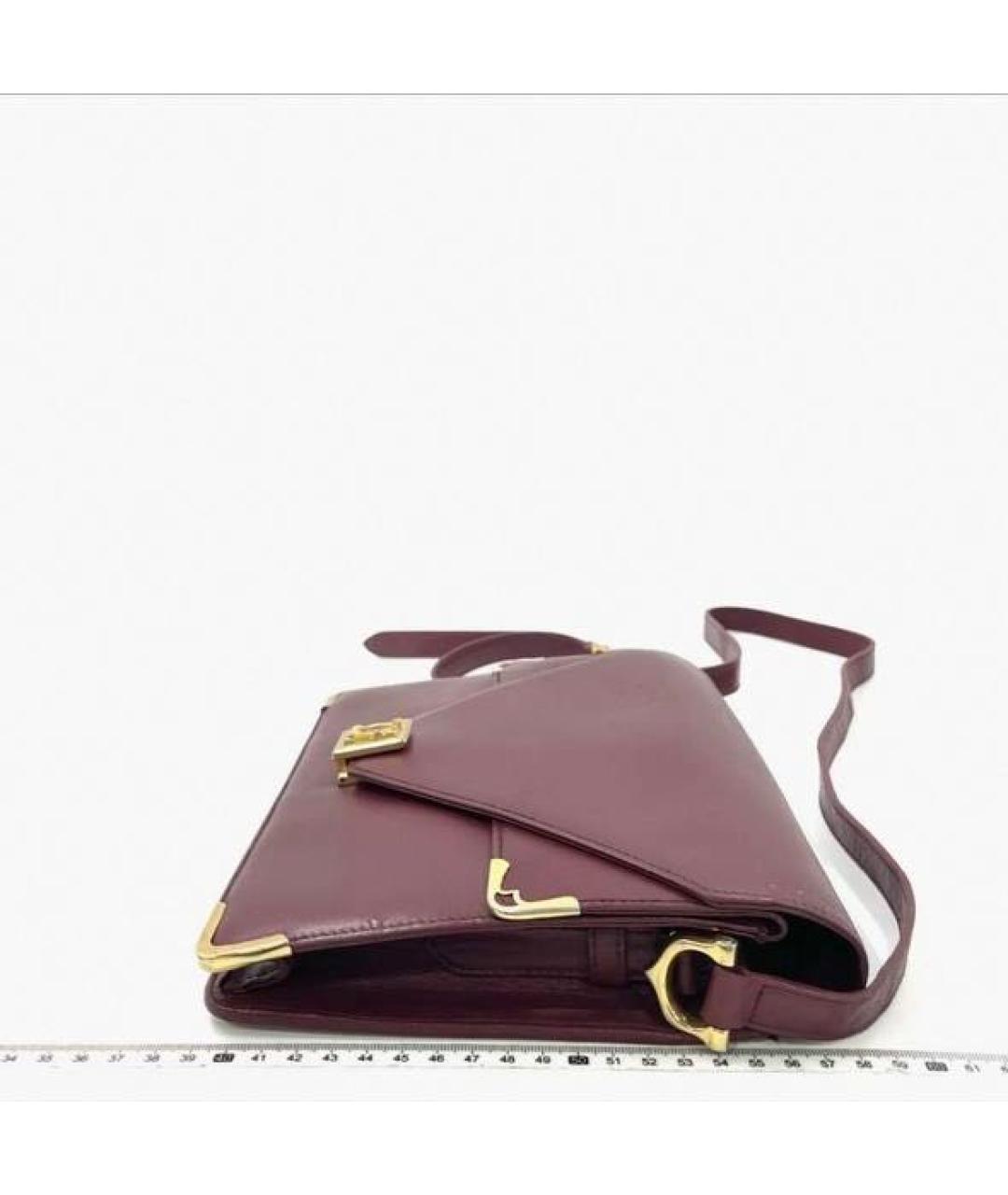 CARTIER Бордовая кожаная сумка через плечо, фото 2