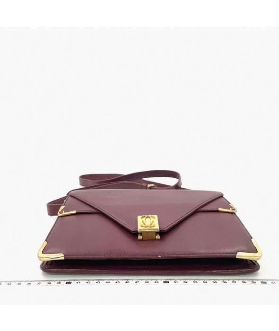 CARTIER Бордовая кожаная сумка через плечо, фото 4