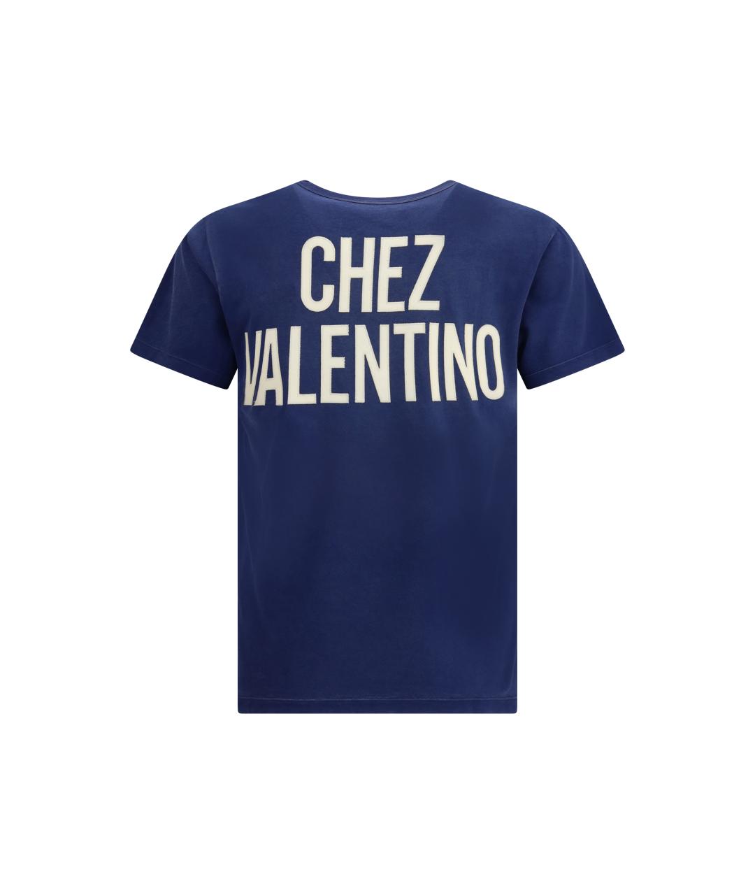 VALENTINO Синяя хлопковая футболка, фото 2