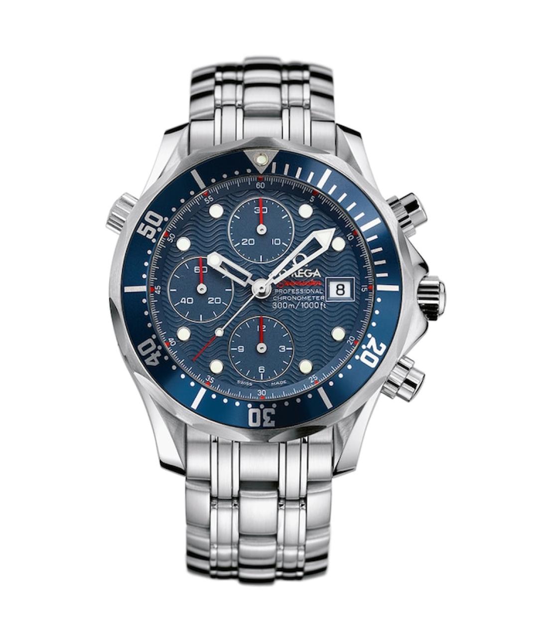 OMEGA Синие металлические часы, фото 1