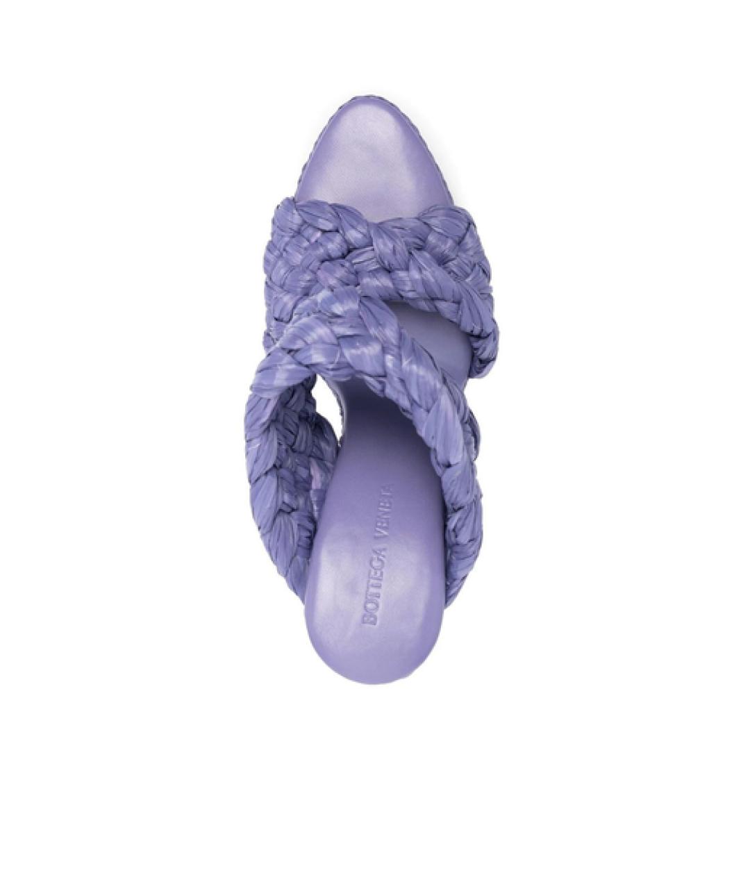 BOTTEGA VENETA Фиолетовые кожаные мюли, фото 4