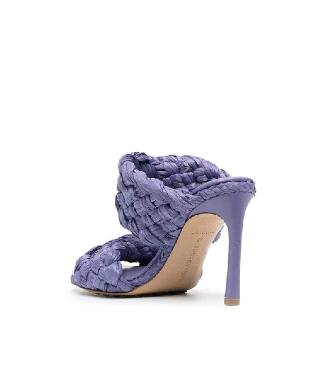 BOTTEGA VENETA Фиолетовые кожаные мюли, фото 3