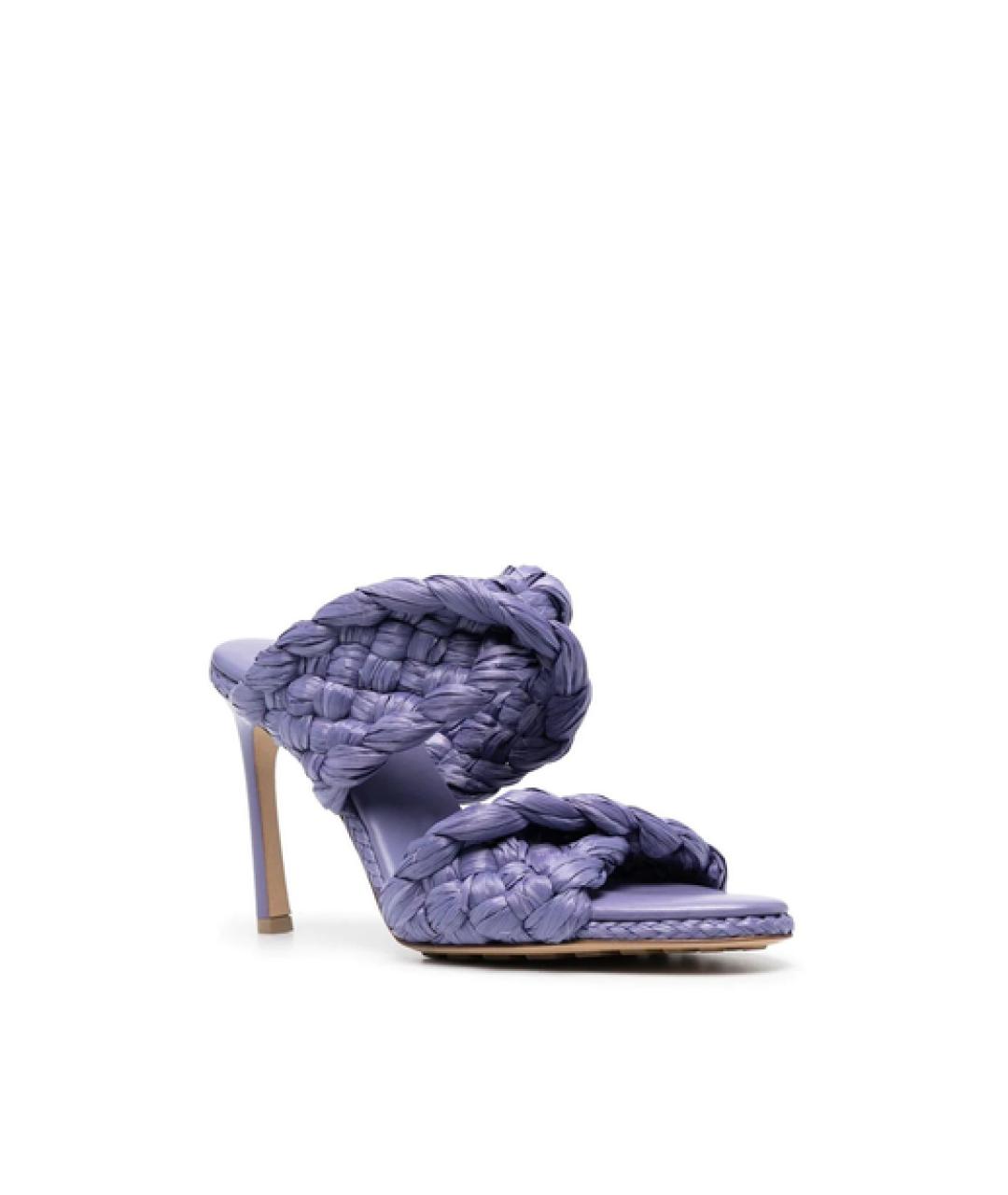 BOTTEGA VENETA Фиолетовые кожаные мюли, фото 2