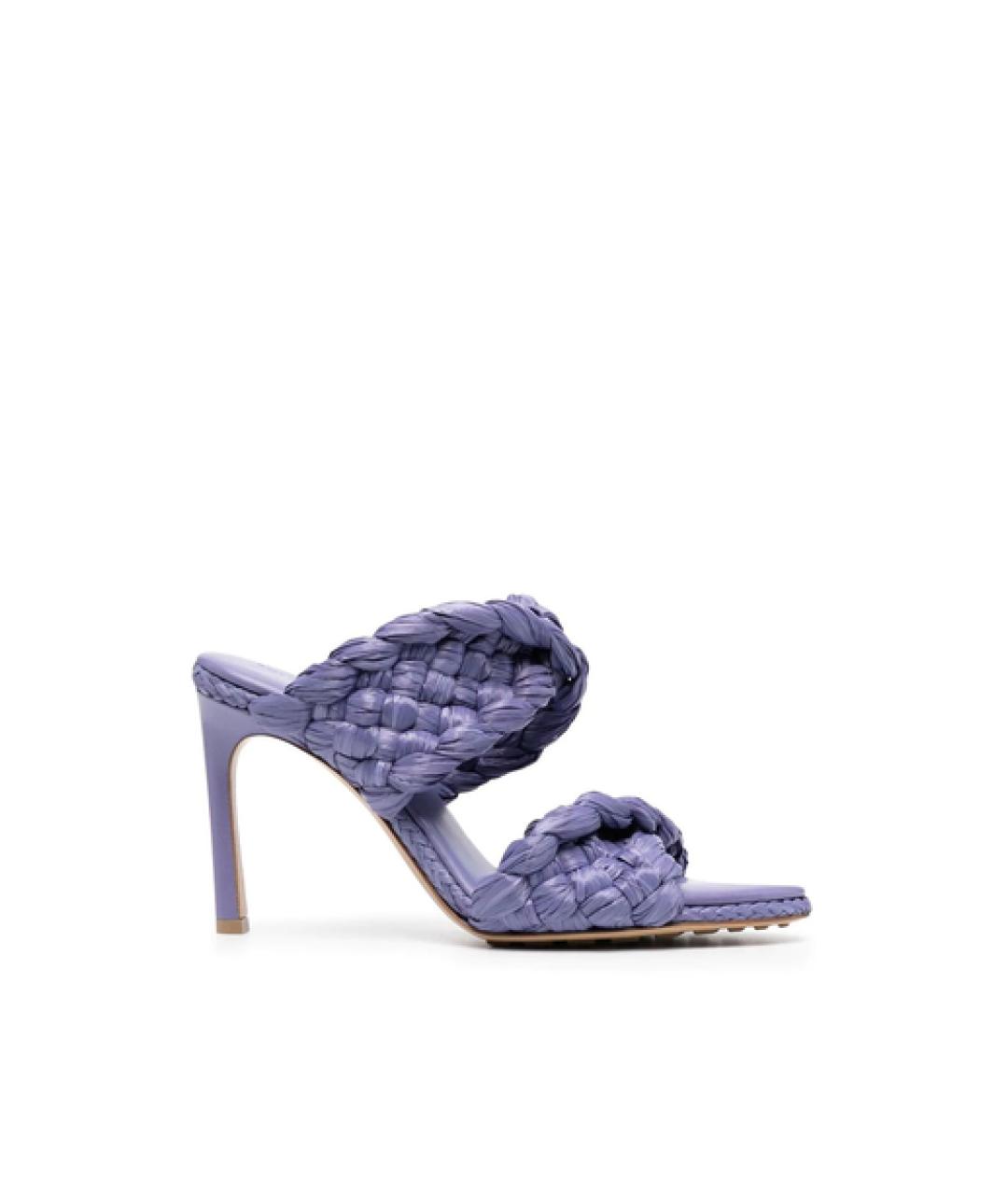 BOTTEGA VENETA Фиолетовые кожаные мюли, фото 1