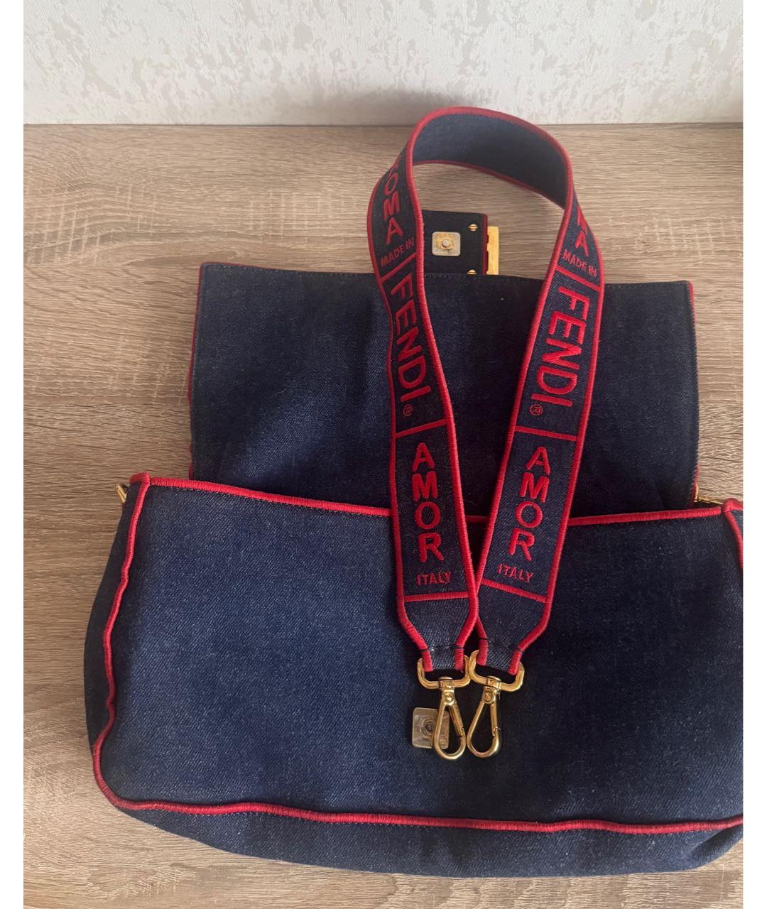 FENDI Синяя деним сумка через плечо, фото 8