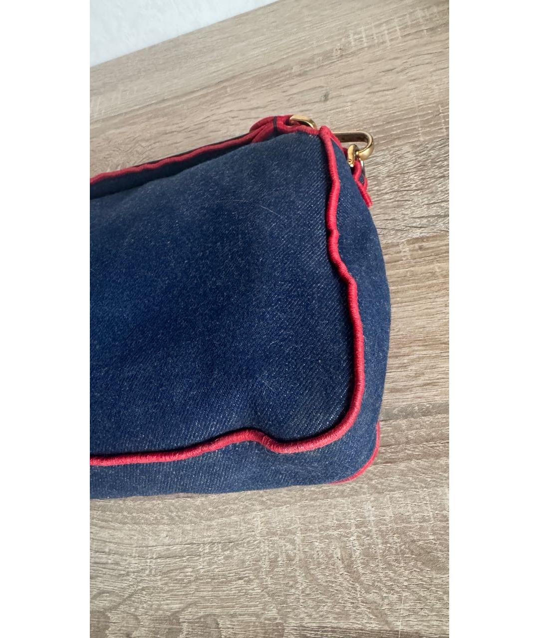 FENDI Синяя деним сумка через плечо, фото 6