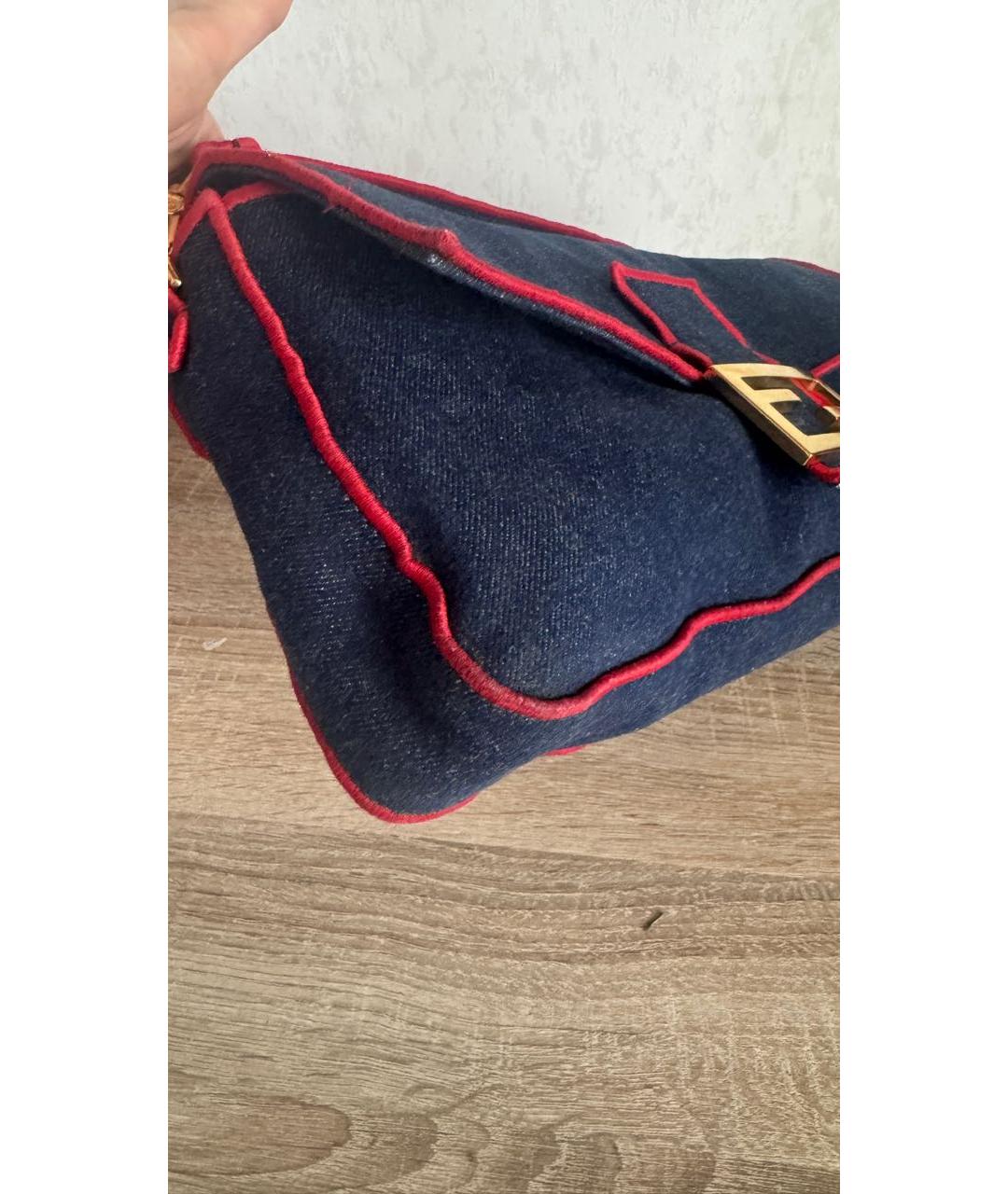 FENDI Синяя деним сумка через плечо, фото 5
