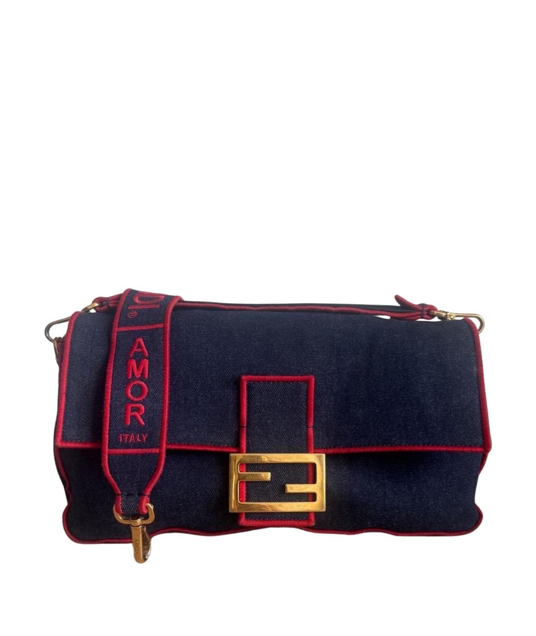 FENDI Синяя деним сумка через плечо, фото 1