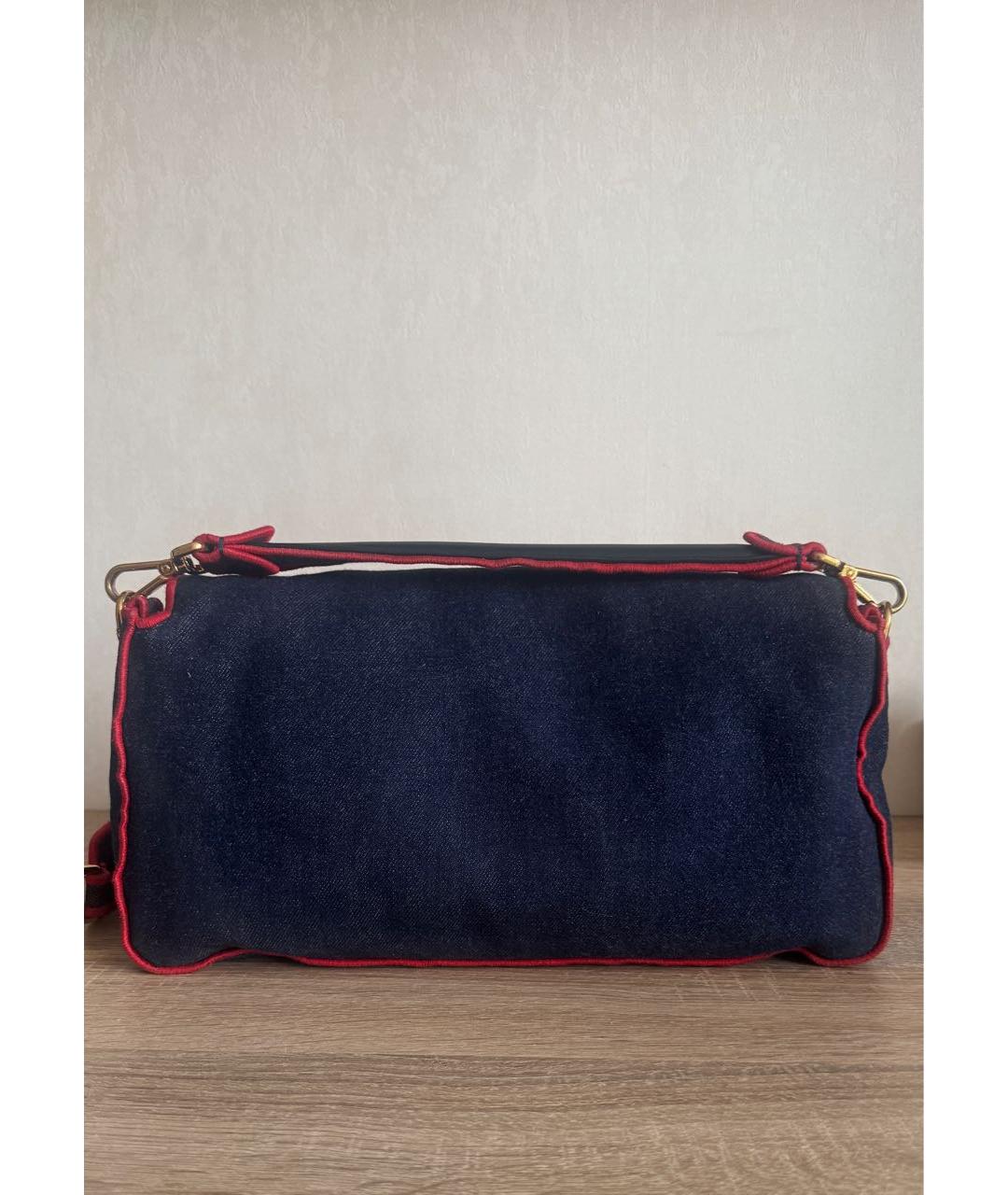 FENDI Синяя деним сумка через плечо, фото 3