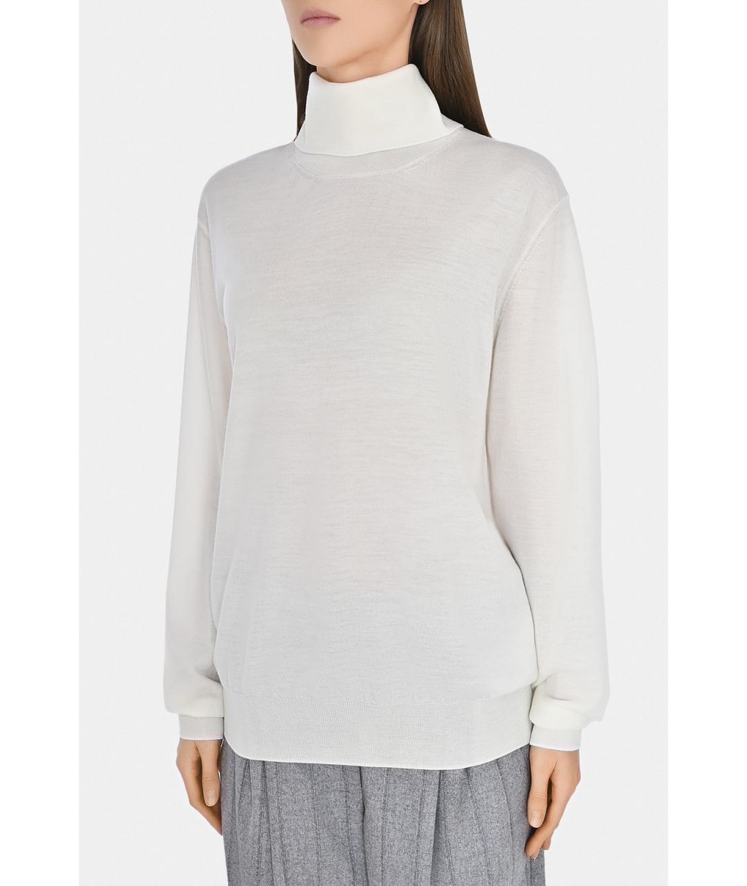 JIL SANDER Белый шерстяной джемпер / свитер, фото 2