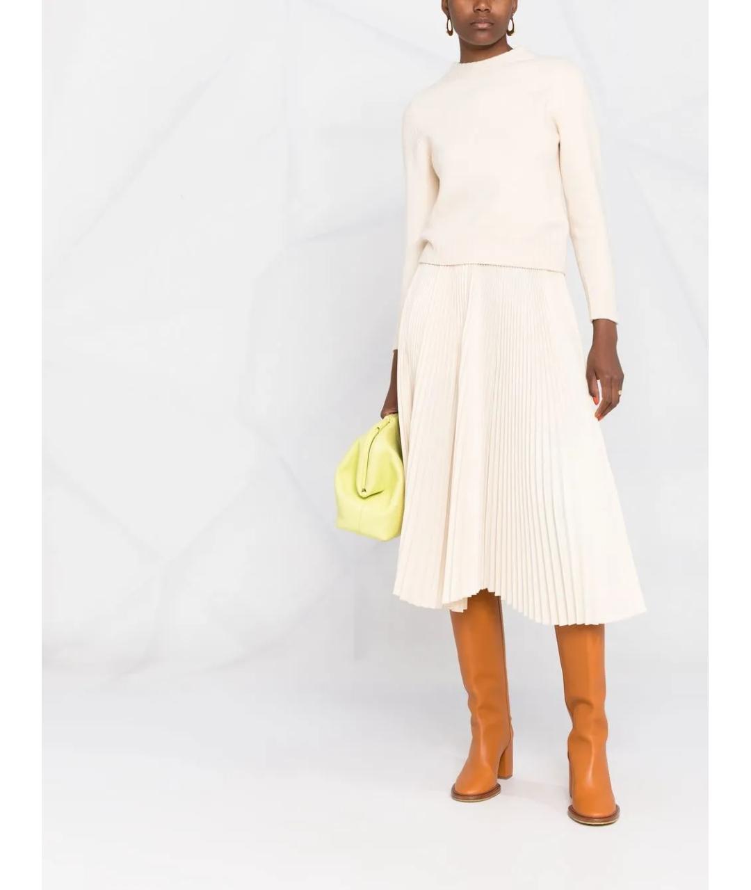 JIL SANDER Бежевый шерстяной джемпер / свитер, фото 2