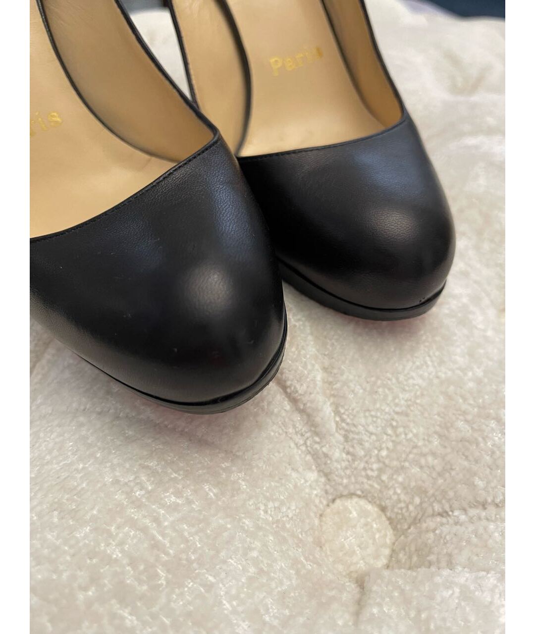 CHRISTIAN LOUBOUTIN Черные кожаные туфли, фото 5