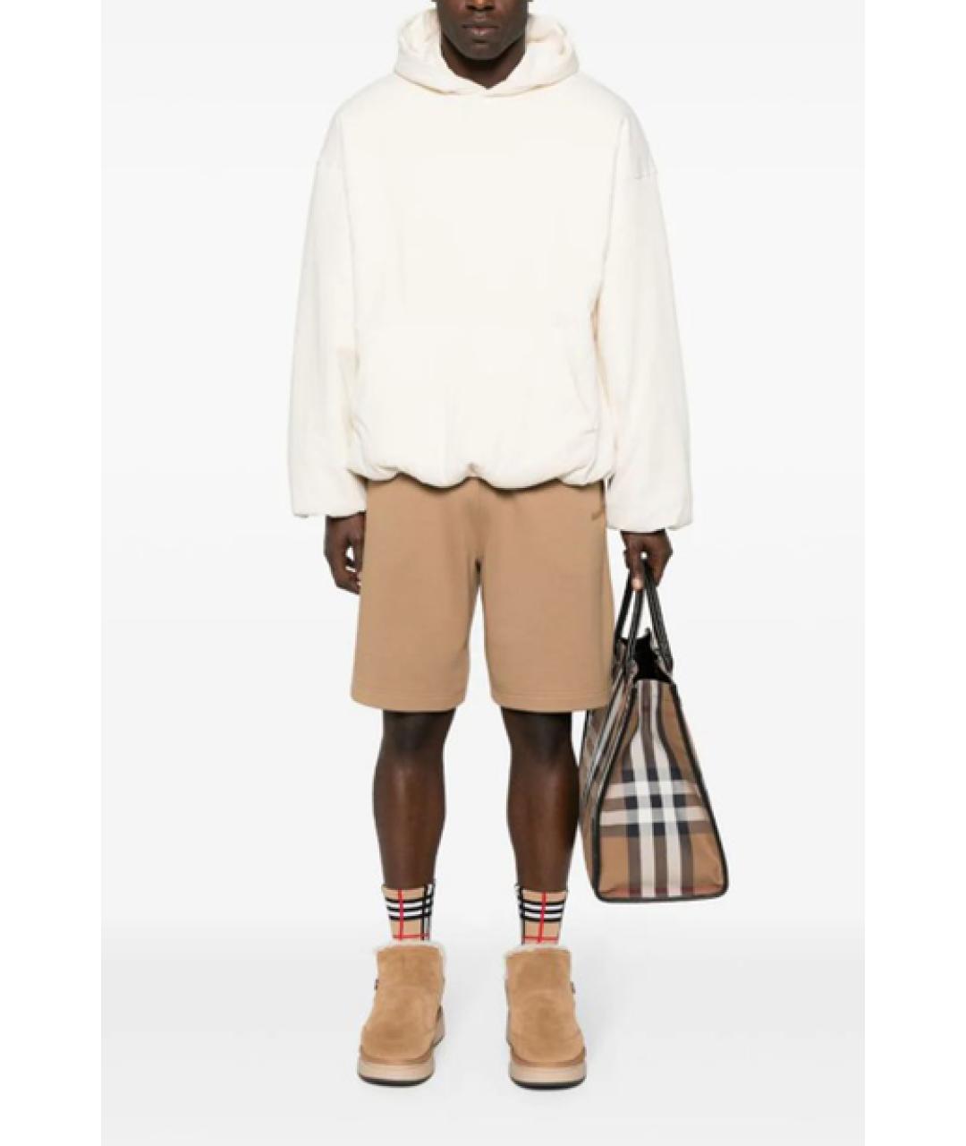 BURBERRY Бежевые хлопковые шорты, фото 2