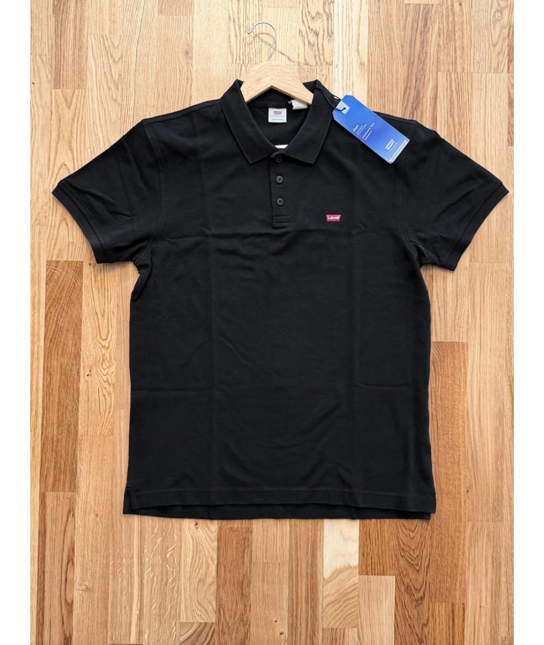 LEVI'S Черное хлопковое поло с коротким рукавом, фото 4