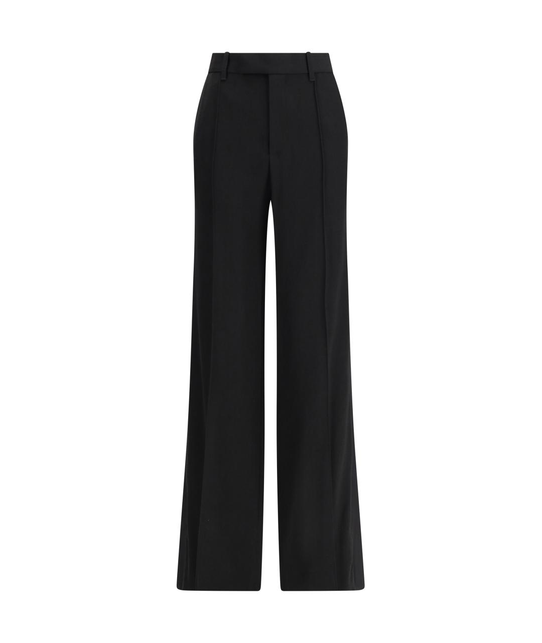 PHOEBE PHILO Черные вискозные прямые брюки, фото 1