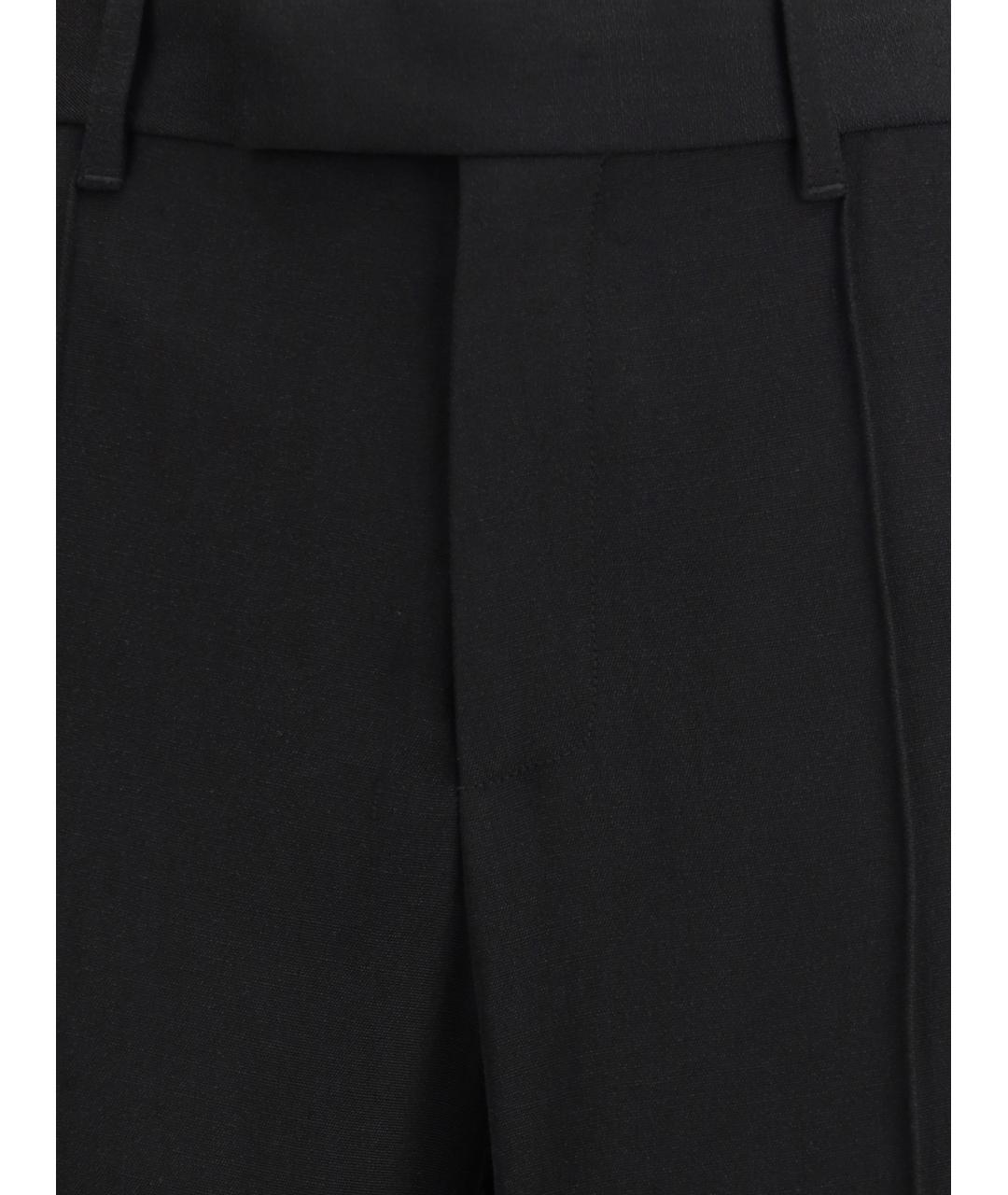 PHOEBE PHILO Черные вискозные прямые брюки, фото 3