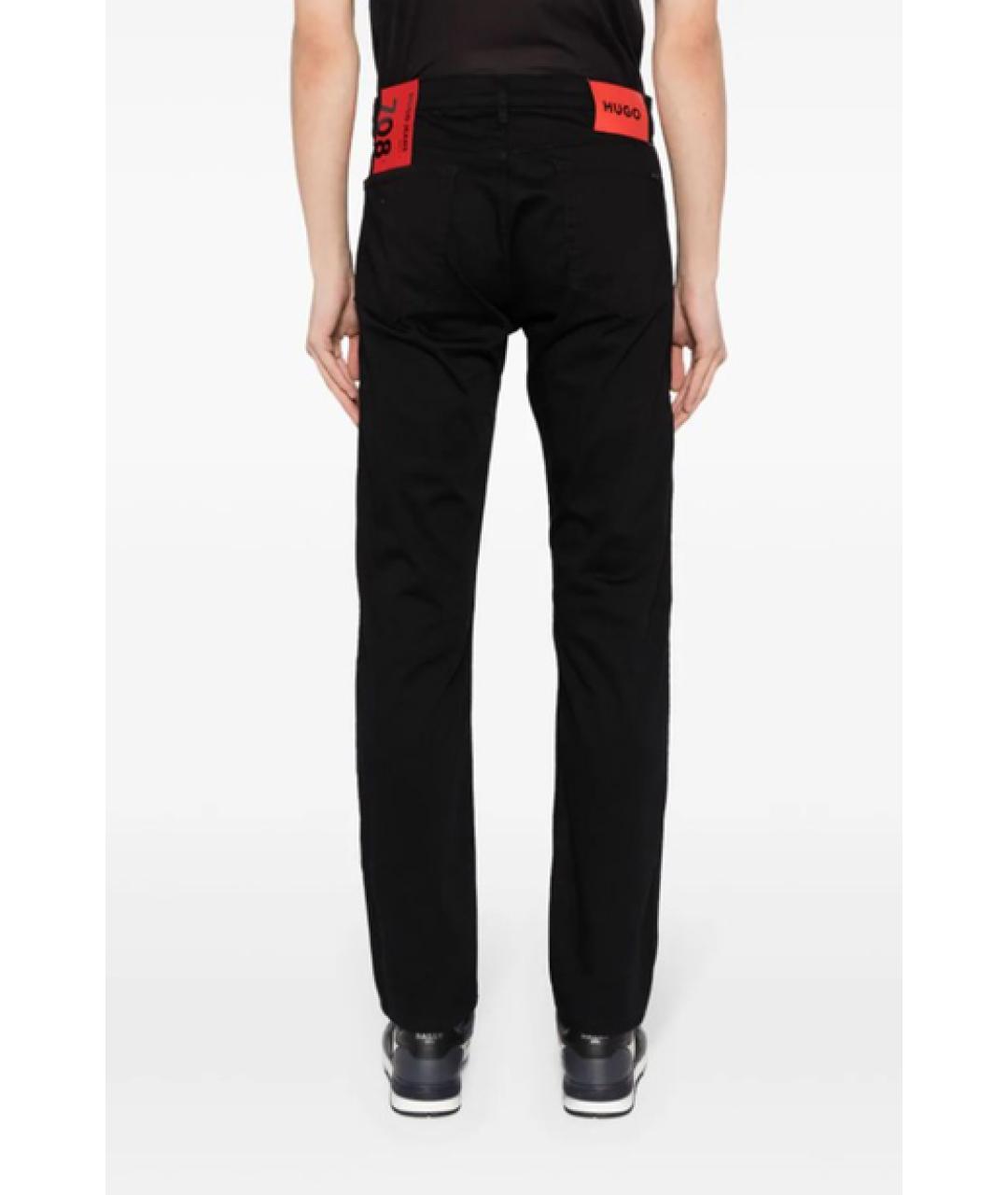 HUGO BOSS Черные хлопковые прямые джинсы, фото 3