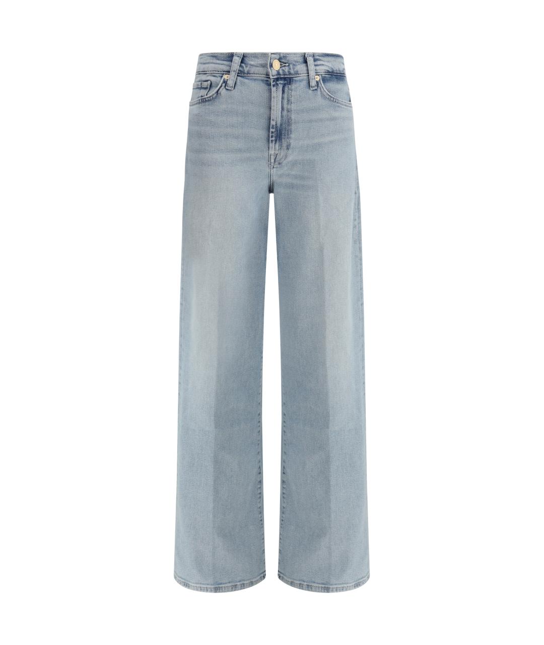7 FOR ALL MANKIND Голубые хлопковые прямые джинсы, фото 1