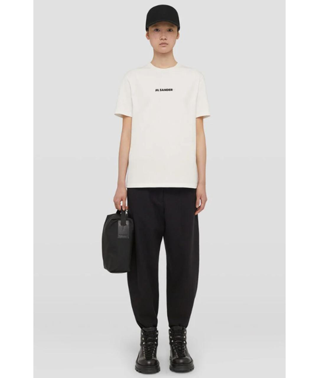 JIL SANDER Белая хлопковая футболка, фото 2