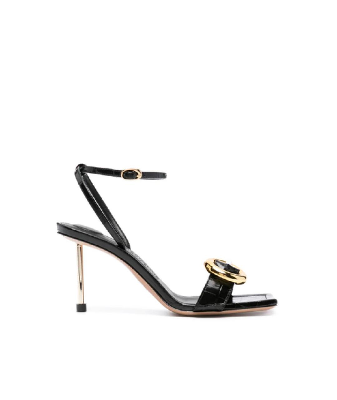 JACQUEMUS Черные кожаные босоножки, фото 1