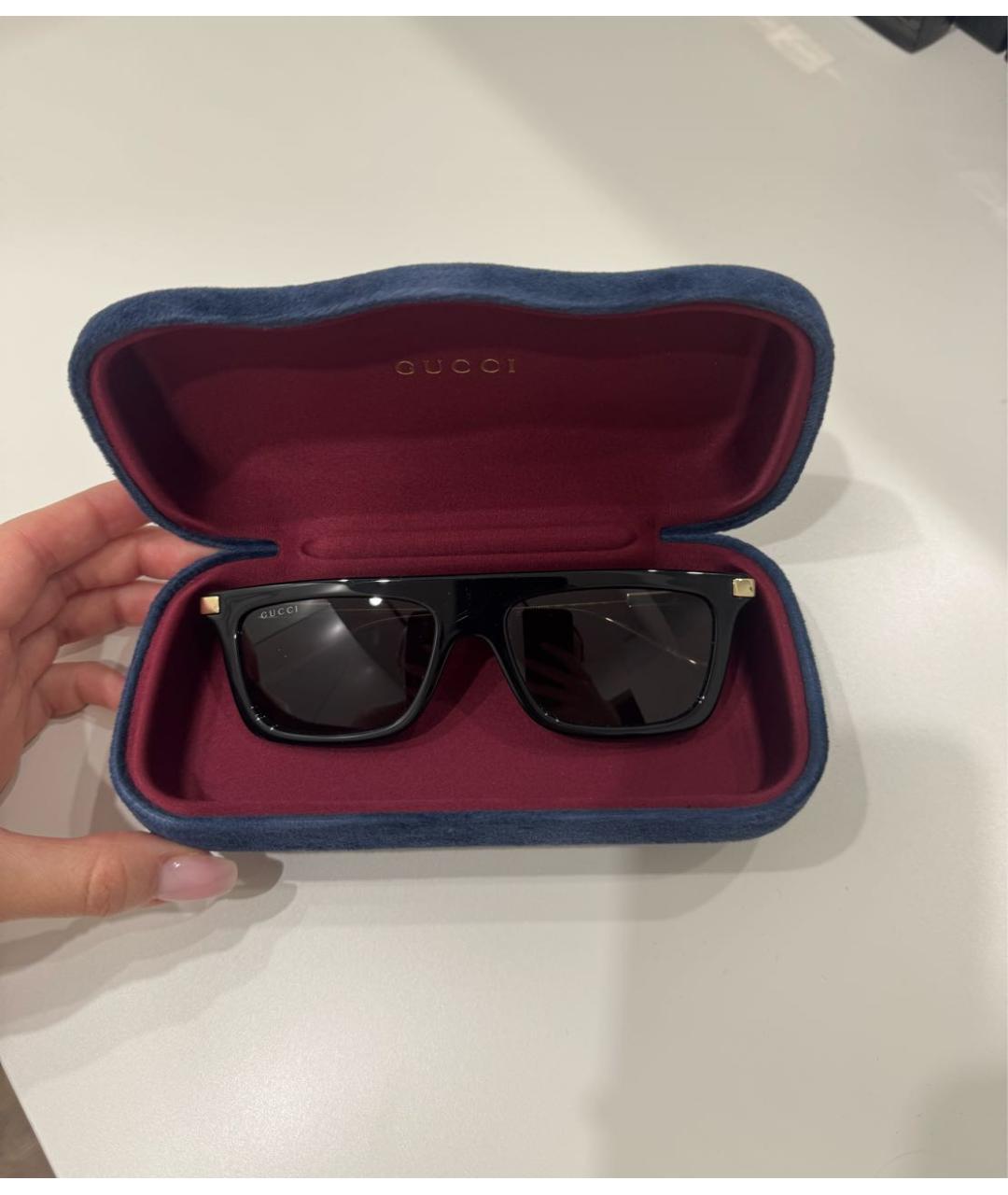 GUCCI Черные пластиковые солнцезащитные очки, фото 4