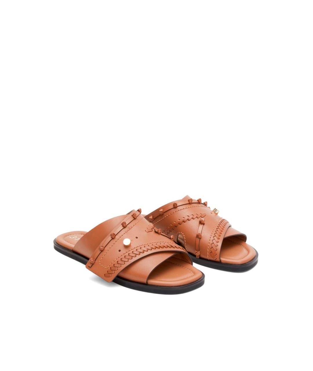 3.1 PHILLIP LIM Коричневые кожаные сандалии, фото 2