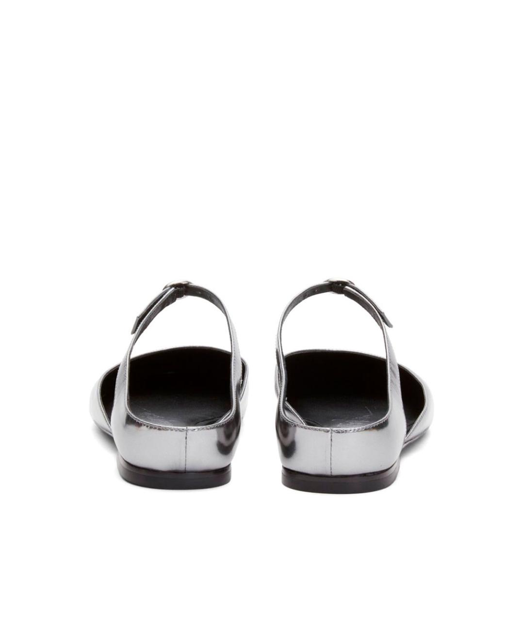 3.1 PHILLIP LIM Серебряные кожаные балетки, фото 2
