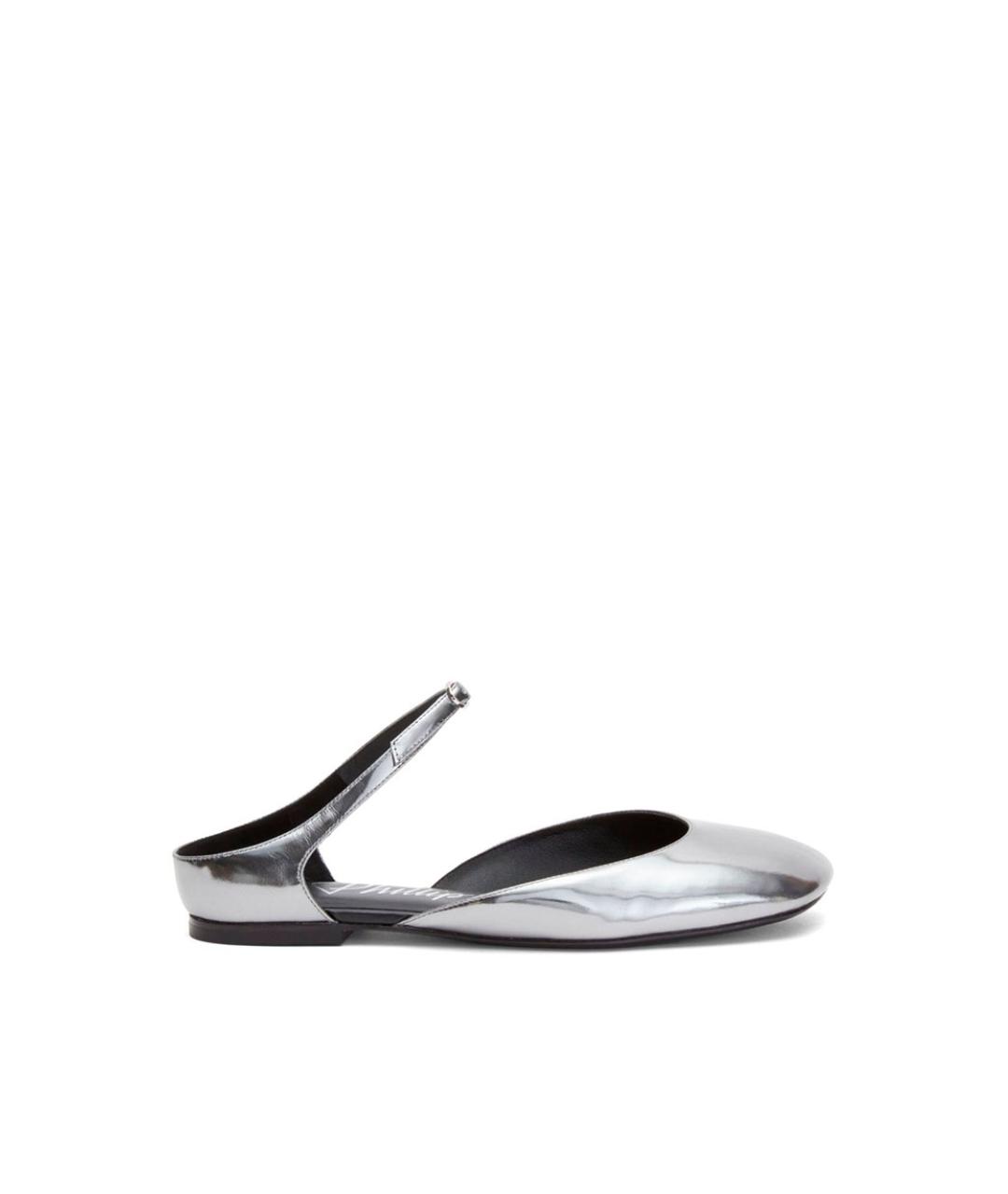3.1 PHILLIP LIM Серебряные кожаные балетки, фото 1