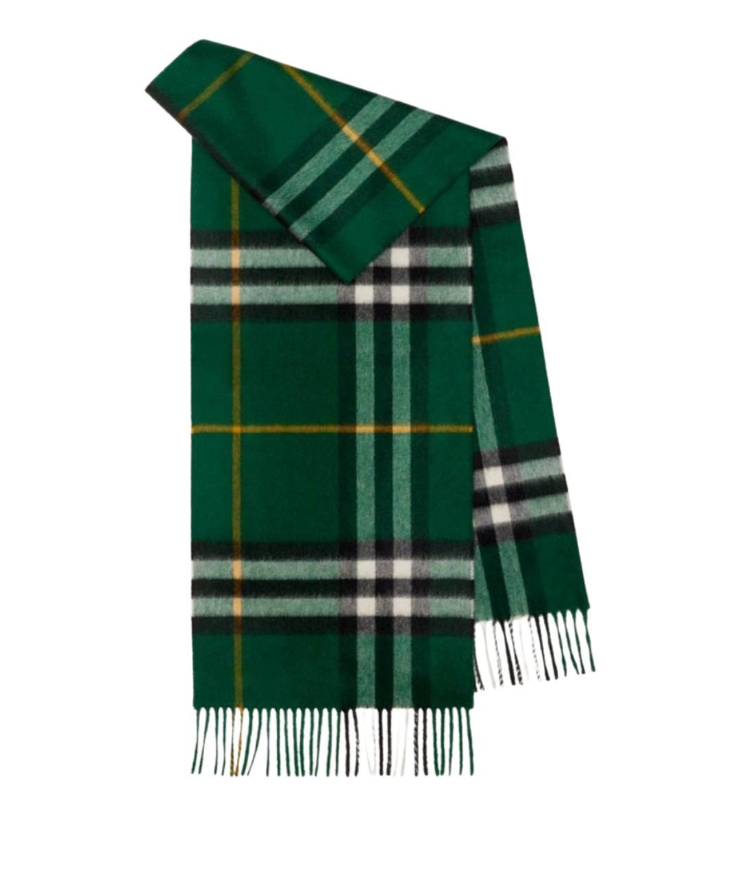 BURBERRY Зеленый шерстяной шарф, фото 1