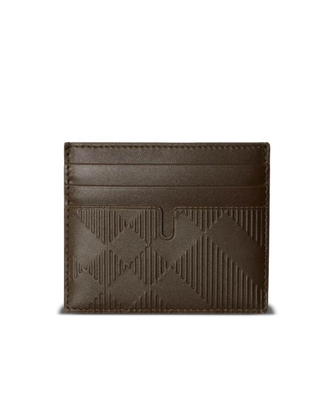 BURBERRY Коричневый кожаный кардхолдер, фото 1